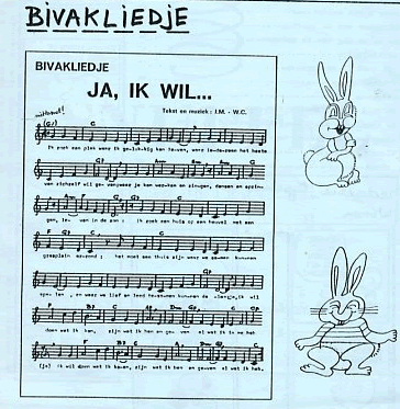 uit "Snuffel" jaargang 2 - juli 1977<br/>bivaklied Zolder rond het thema "Waterschapsheuvel" (= het boek "Watership Down" van Richard Adams)