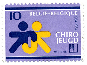 Postzegel wegens 50 jaar Chiro