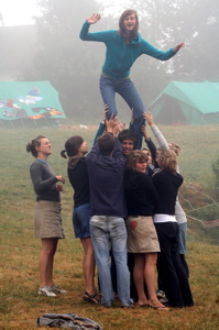 Bivak Medendorf 2006<br>Aspiranten in de ochtendmist